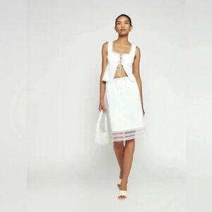 Reformation White Skirt
